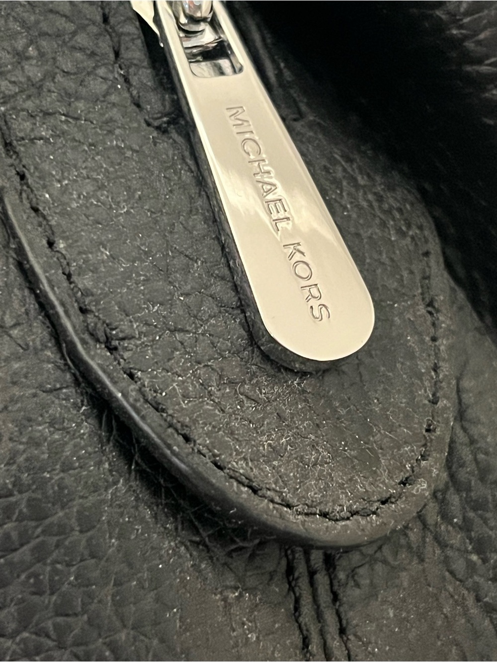 MICHAEL KORS Jet Set Large Black Pebble Leather Chain Strap NWT - Picture 7 of 8